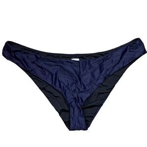 NWT J. Crew Women's Curved-Waist Cheeky Bikini Bottom Navy Blue 3X